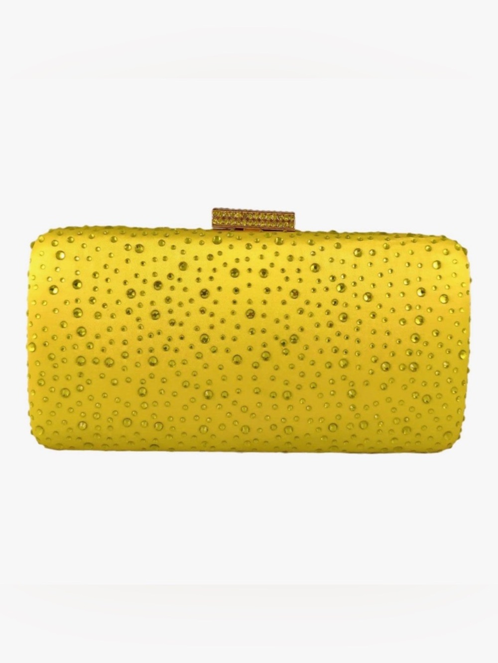 Yellow Crystal-Embellished Evening Clutch
